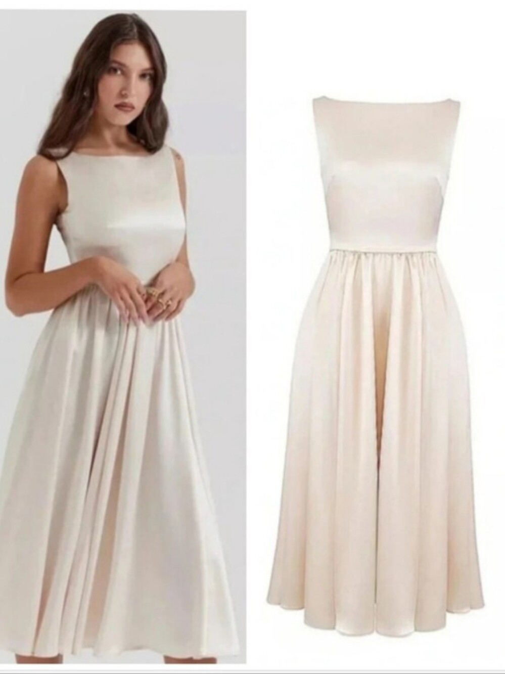 NWT House Of CB Shayla Satin Midi Cocktail Dress Size Small
